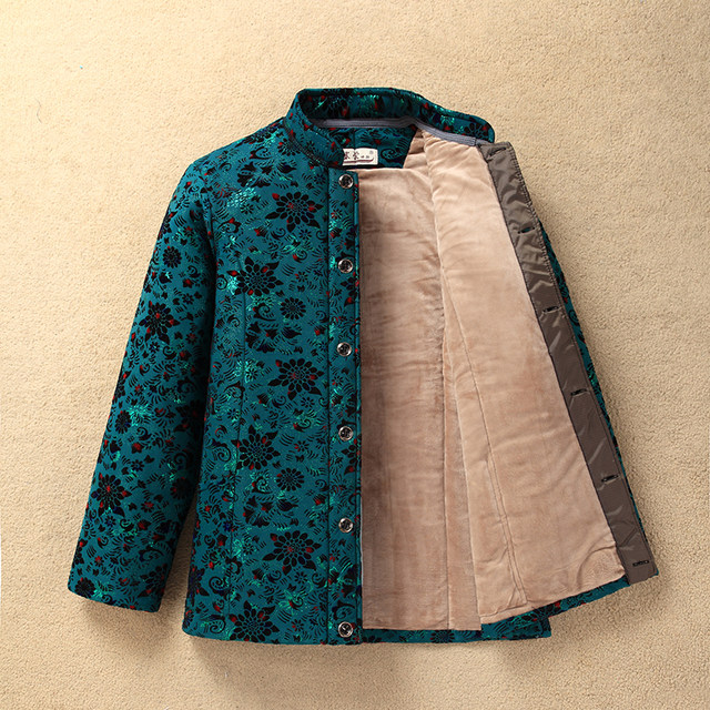 Winter elderly women's cotton-padded jacket, camel velvet cotton-padded coat, thickened and velvet grandma outfit, old lady's 80 warm coat, cotton-padded coat, bronzing