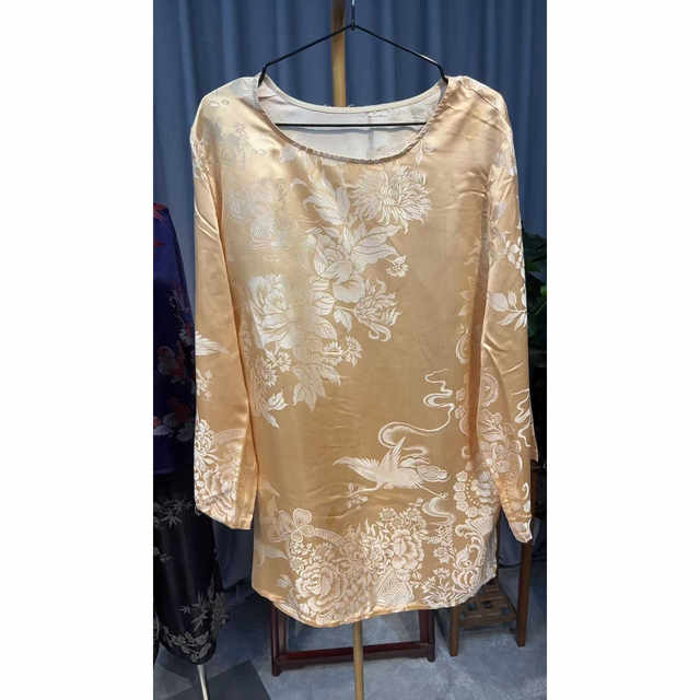 
Old soft satin full score mulberry silk fabric national style top