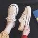 Mango toe canvas shoes for women 2025 new autumn thick sole shoes for women round toe black sneakers big toe shoes