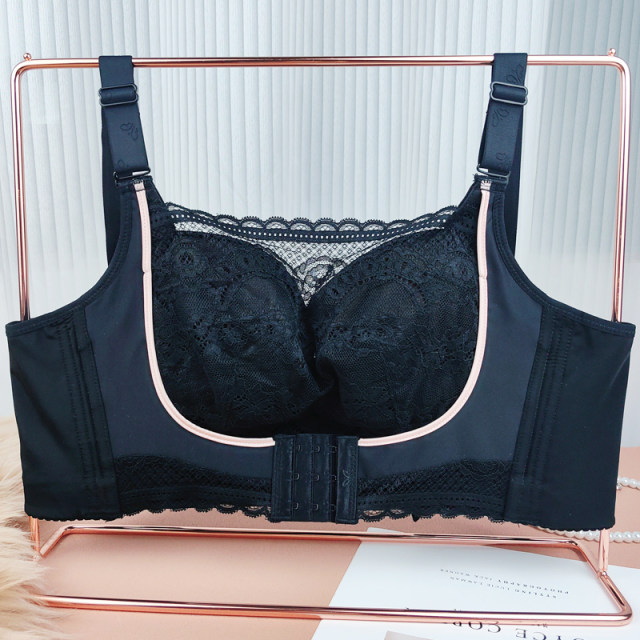 Adjustable front buckle and sagging correcting underwear, strapless anti-exposure full cup, large breasts, small size bra, thin