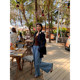 Jinyu Huahua Printed Jeans for Women 2025 New Early Spring Design Elastic Waist Niche Flag-bottom Trousers