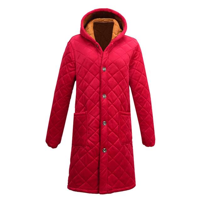 Add velvet thickened winter new mothers dressing clothes, dirt -resistant home clothing large size loose cotton jackets keep warm jackets