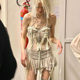MSYOUCAN Show mesh spliced ​​pleated lace-up tassel skirt low-waisted hot girl old-fashioned miniskirt