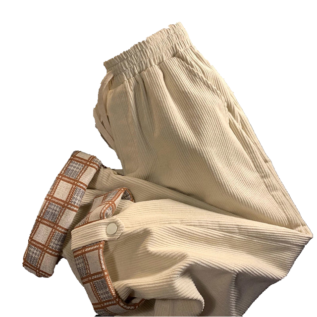 The clearance counter has withdrawn the extra large fat mm300Jin [Jin is equal to 0.5kg] plus velvet and thickened corduroy loose wide-leg trousers for women