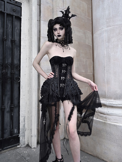 Blood Supply Original Hell Alice Gothic Atmosphere Fishbone Strap Birdcage Corset Christmas