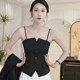 Black vest vest women 2025 summer new fashion high-end temperament suit inner strap slim body