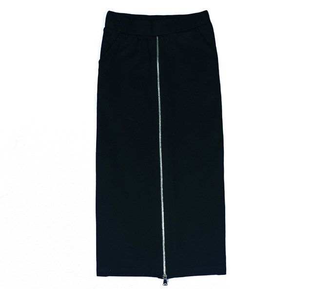 2025 Spring and Autumn New Zipper Long Skirt Casual Slim Hip Skirt Pocket Skirt Slim and versatile One-Step Skirt