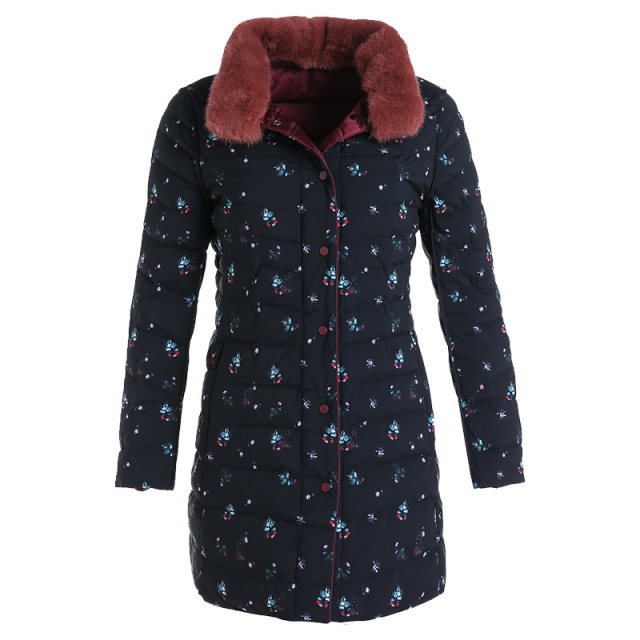 Giovanni Down Jacket Women's Mall New Slim Fit Warm Reversible Mid-Length Mink Fur Collar Korean Style Trendy
