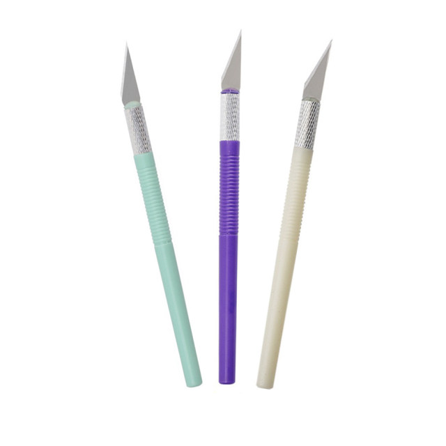 Carving knife tweezers diy stickers mobile phone case back card tool set Guka hand account tweezers cutting pen knife backing plate