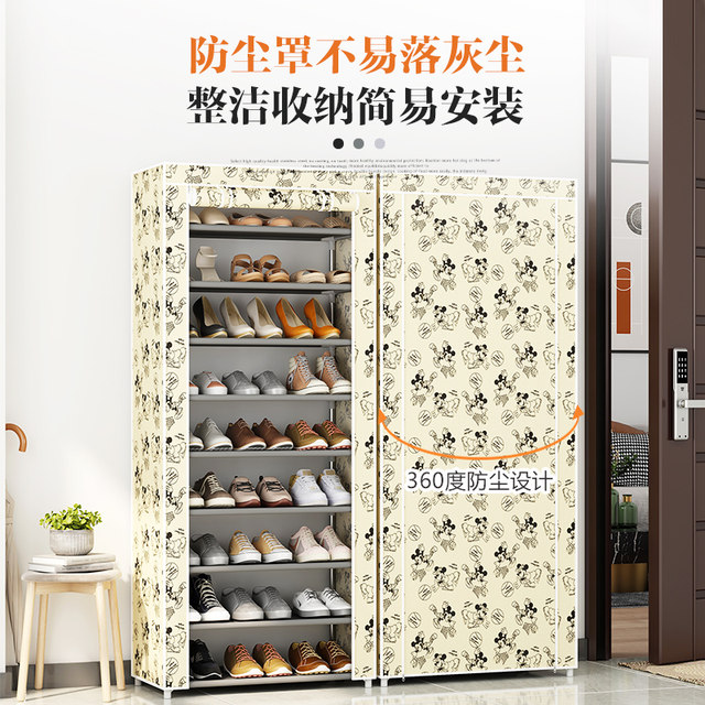 Simple shoe rack door door home multi-story indoor dormitory entrance door shoe cabinet rental house cover curtain 2025 hot model
