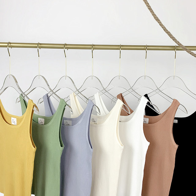 Candy color knitted camisole women's outer wear slim-fitting bottoming inner wear ice silk sleeveless t-shirt top summer