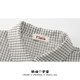 Cream universe bow plaid polo collar doll shirt short-sleeved women's college style slim puff sleeve top