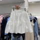 White sweet pleated skirt for women in summer 2025 new high waist A-line umbrella skirt fluffy skirt jk short skirt trendy ins
