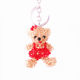 Crystal beads hand-crafted cute couple teddy bear keychain car ornament accessories bag pendant
