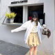 Long-sleeved lapel white shirt 2025 spring new style emotional cartoon children's fun graffiti loose silhouette versatile top for women