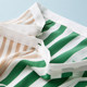 Asymmetric contrasting stripes splicing! Lace-up A-line silk mid-length skirt for women Spring and summer q