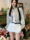 Suit pleated skirt female summer skirt high waist A -line is thin and small, high -level high -level American retro super skirt