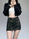 American retro camouflage work skirt autumn and winter high waist slimming pocket hot girl hip skirt A-line skirt miniskirt