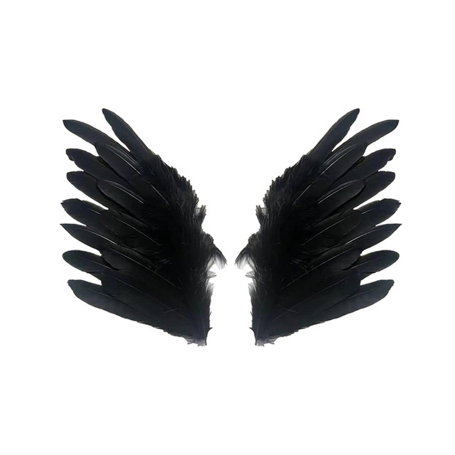 Black swan feather hair clip for women dark sweet cool side clip side clip Halloween black angel wing headdress hair accessories