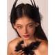 Black swan feather hair clip for women dark sweet cool side clip side clip Halloween black angel wing headdress hair accessories