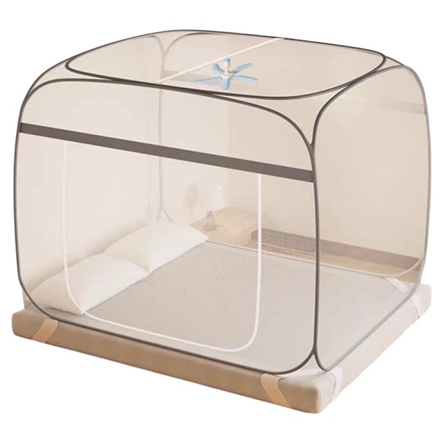 Mosquito net without installation yurt encryption household bedroom children's wire baby anti-fall square top foldable pattern tent