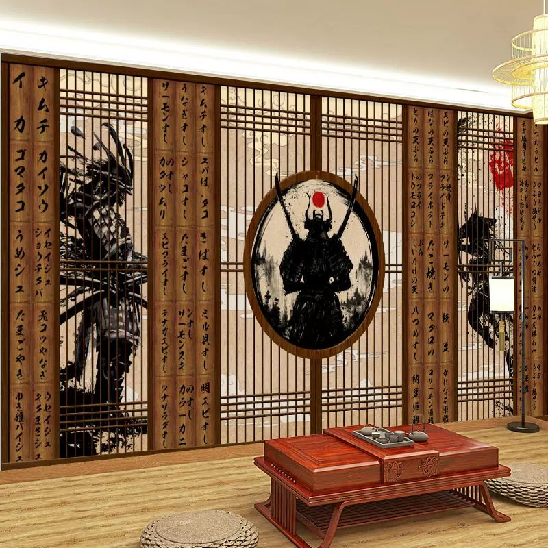 日本武士浮世繪壁紙日式榻榻米劇本殺背景牆壽司店日料 日本武士浮世繪壁紙日式榻榻米劇本殺背景牆壽司店日料