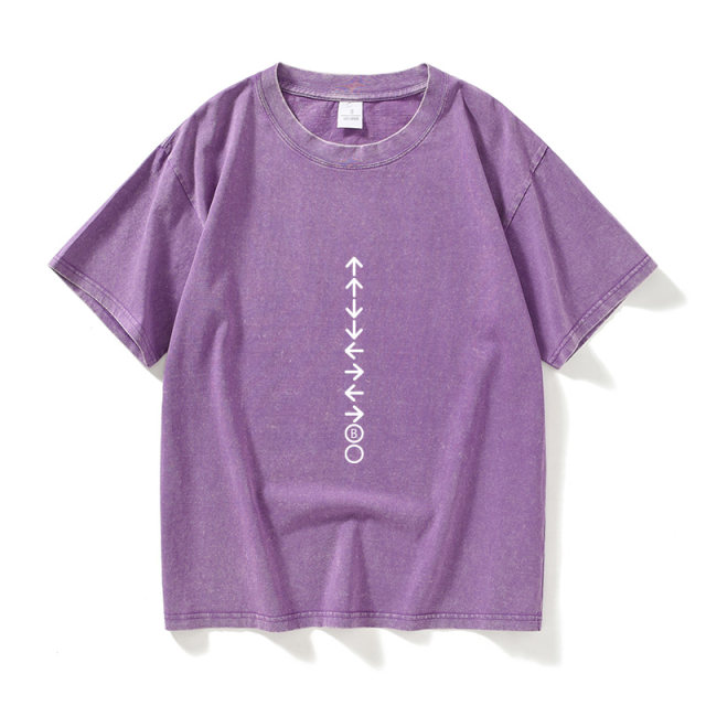 KONAMI logo T -shirt short -sleeved tide clothes female male round neck large size loose summer couple clothes on cotton