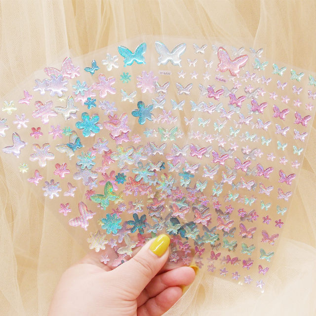 Girls' heart cute shiny mobile phone decoration manual tent three-dimensional love crystal drop glue diary hand account sticker sticker sticker