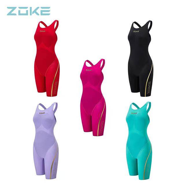 zoke boys and girls training one-piece five-point swimsuit swimsuits and trunks teenagers adult competition FINA certification