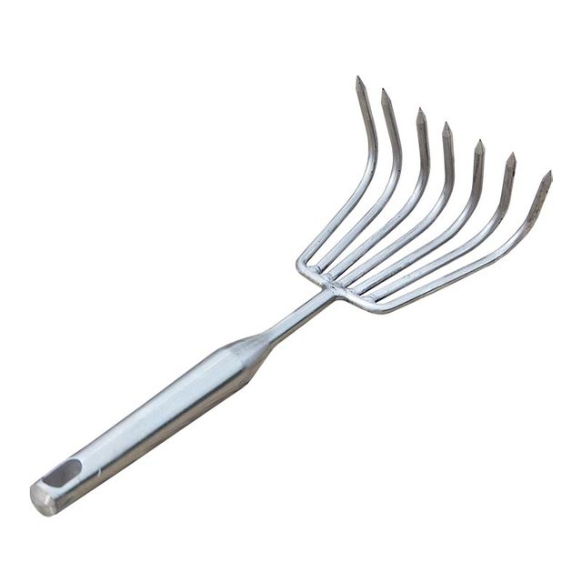 Gardening small rake stainless steel flower planting vegetables to catch sea grass and fallen leaves to clean loose soil and level the ground weeding potted plants