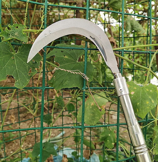 Stainless steel telescopic pole net pole 3 meters 4 meters fishing mowing sickle high altitude fruit picking pole net pole toon hook