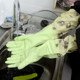 Household dishwashing gloves women's kitchen rubber latex housework laundry waterproof plastic rubber durable plus velvet thickening