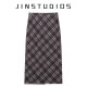 2025 summer American retro hot girl style lace-up plaid skirt makes you look slim and versatile high-waisted hip midi skirt women's skirt
