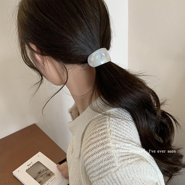 Simple temperament hair rope for women tied with ponytail head rope Mermaid Ji white hair ring headdress high elastic durable leather case rubber band