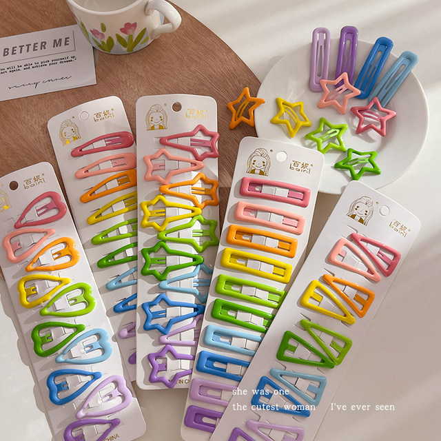 Colorful star hair clip children's bangs clip girl's forehead broken hair drops bb clip small clip hair card baby headdress