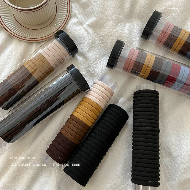 2025 new high ponytail head rope tie hair rope for girls' hair ring high elastic durable rubber band leather hood