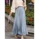 
High-end 2025 spring and summer new high-waisted gray pleated skirt pocket skirt large size A-line slim and versatile women