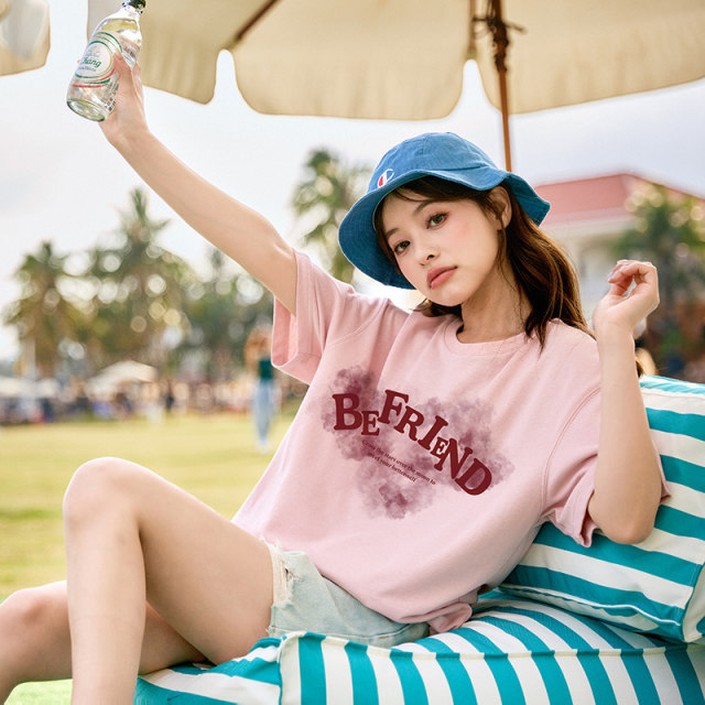 Tang Shi T-shirt for women 2025 summer new loose top letters American retro chic niche casual short-sleeved sz