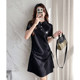 Tang Shi short-sleeved polo collar dress for women 2024 new small casual skirt design drawstring to make them look slim e5