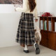 Tang Shi skirt for women 2024 autumn and winter new high-waisted slim plaid long skirt versatile wool thick cake skirt qz
