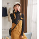 Tang Lion's bottoming shirt female inside the autumn and winter new semi -high -necked long -sleeved sweater tops slim sweater black and white