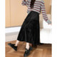 Tang Lion Skirt Women's Women's Autumn Heavy Works Velvet Skirt Elegant Sweet Cake Skirts Covering Belly Skin Umbrella Skirt A
