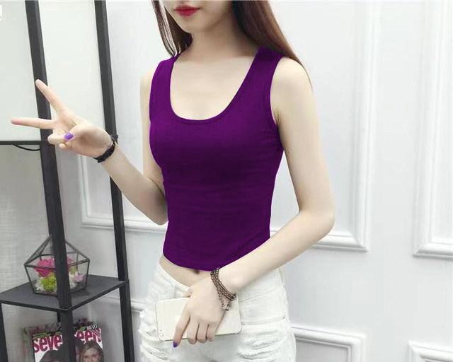 
White camisole women's anti-exposure vest spring and summer cover breasts inner wear bottoming shirt slim outer wear pure cotton top