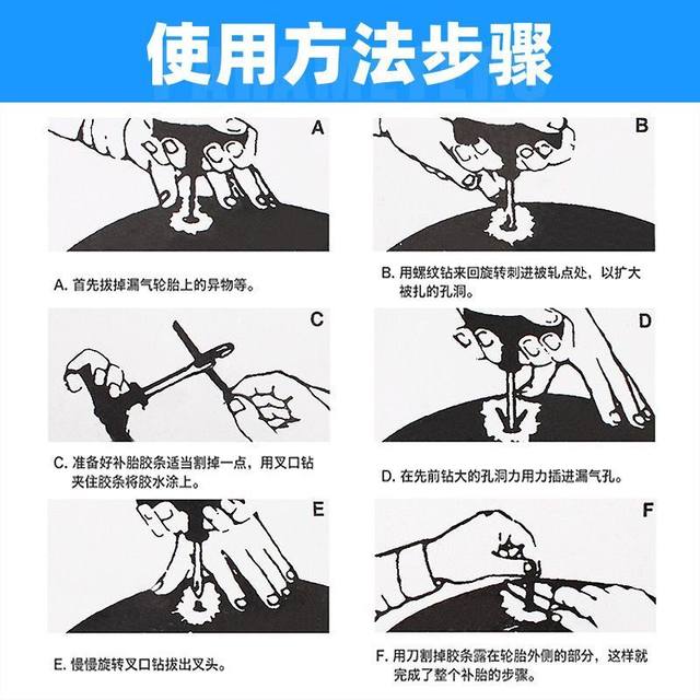 Tire repair tool set, portable bag, equipment, vacuum car, motorcycle, electric bottle, road minimally invasive vulcanized rubber strip