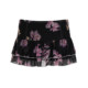 FabGirls romantic floral print cascading low waist cake skirt retro versatile slim mini skirt