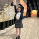 Avocadong is a sweet and beautiful black and gray denim skirt (with trousers) spring and summer versatile short skirt
