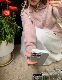 Sweet girl mixed pink buckle lapel cardigan sweater for women Spring and Autumn 2025 lazy style thickened outer sweater jacket
