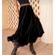 Women's autumn new winter sweet velvet silk heavy industry ruffle skirt high-end fashion niche long skirt
