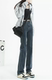 Blue and gray straight-leg jeans for women, high-waisted and slim, 2025 spring and autumn new floor-length cigarette pants plus velvet narrow version wide-leg pants