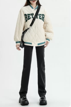 Blue and gray straight-leg jeans for women, high-waisted and slim, 2025 spring and autumn new floor-length cigarette pants plus velvet narrow version wide-leg pants